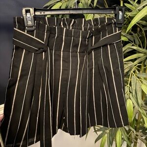 Blue Rain Black and White Striped Shorts